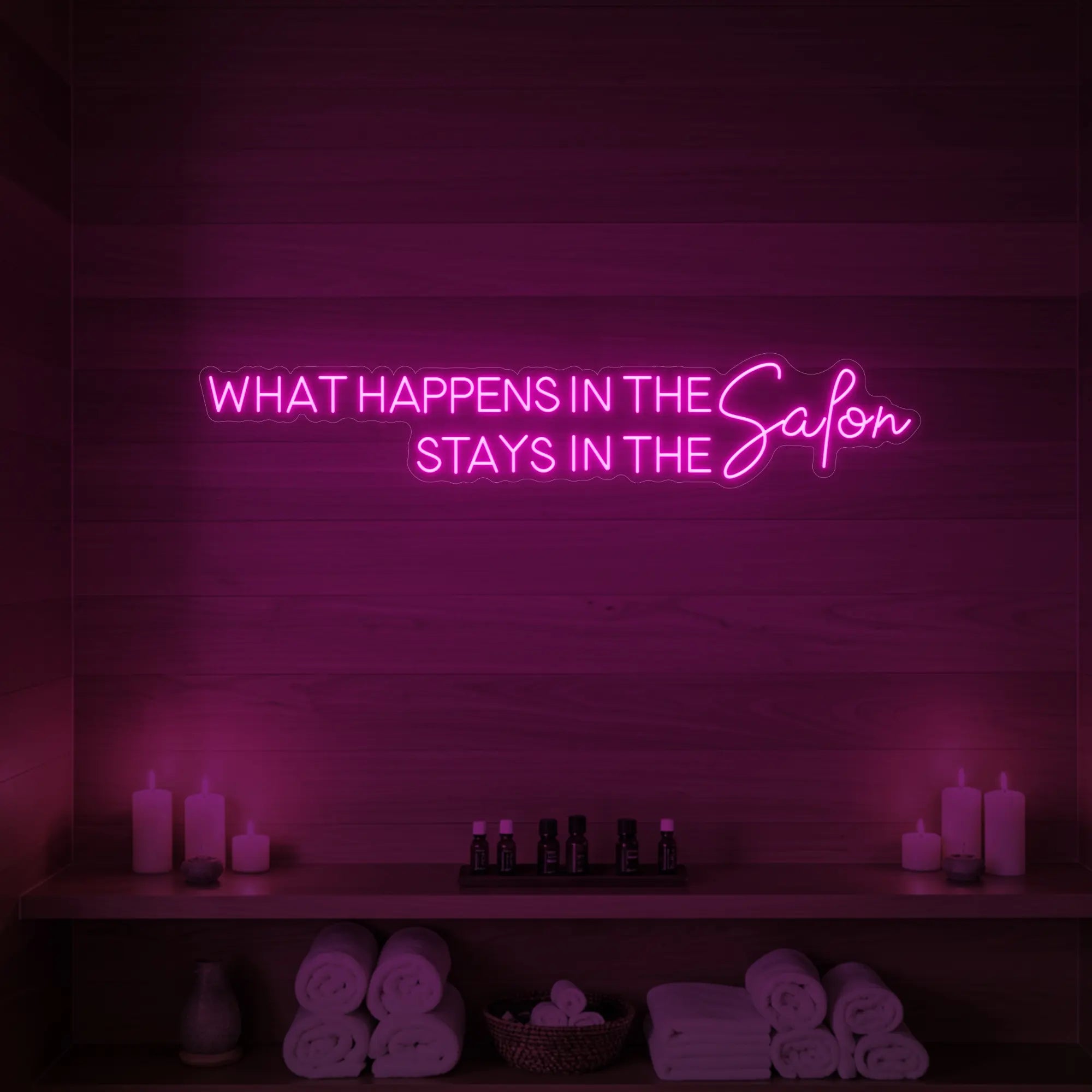What Happens in the Salon Neon Sign