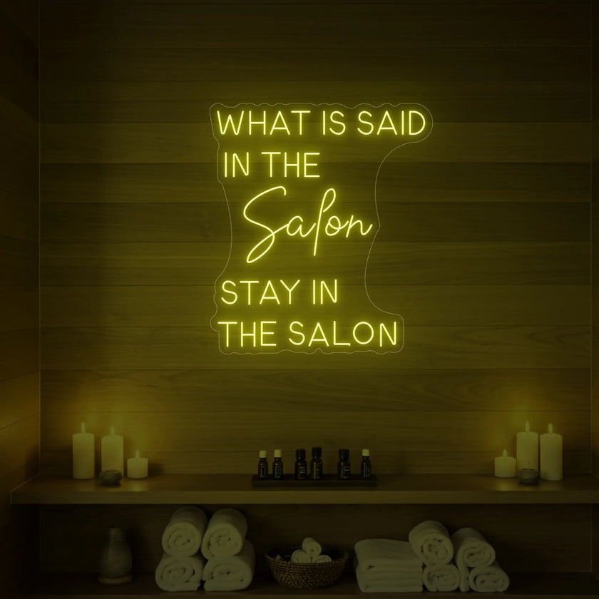 What Is Said in the Salon Neon Sign