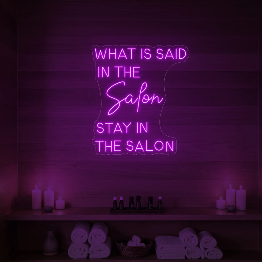 What Is Said in the Salon Neon Sign