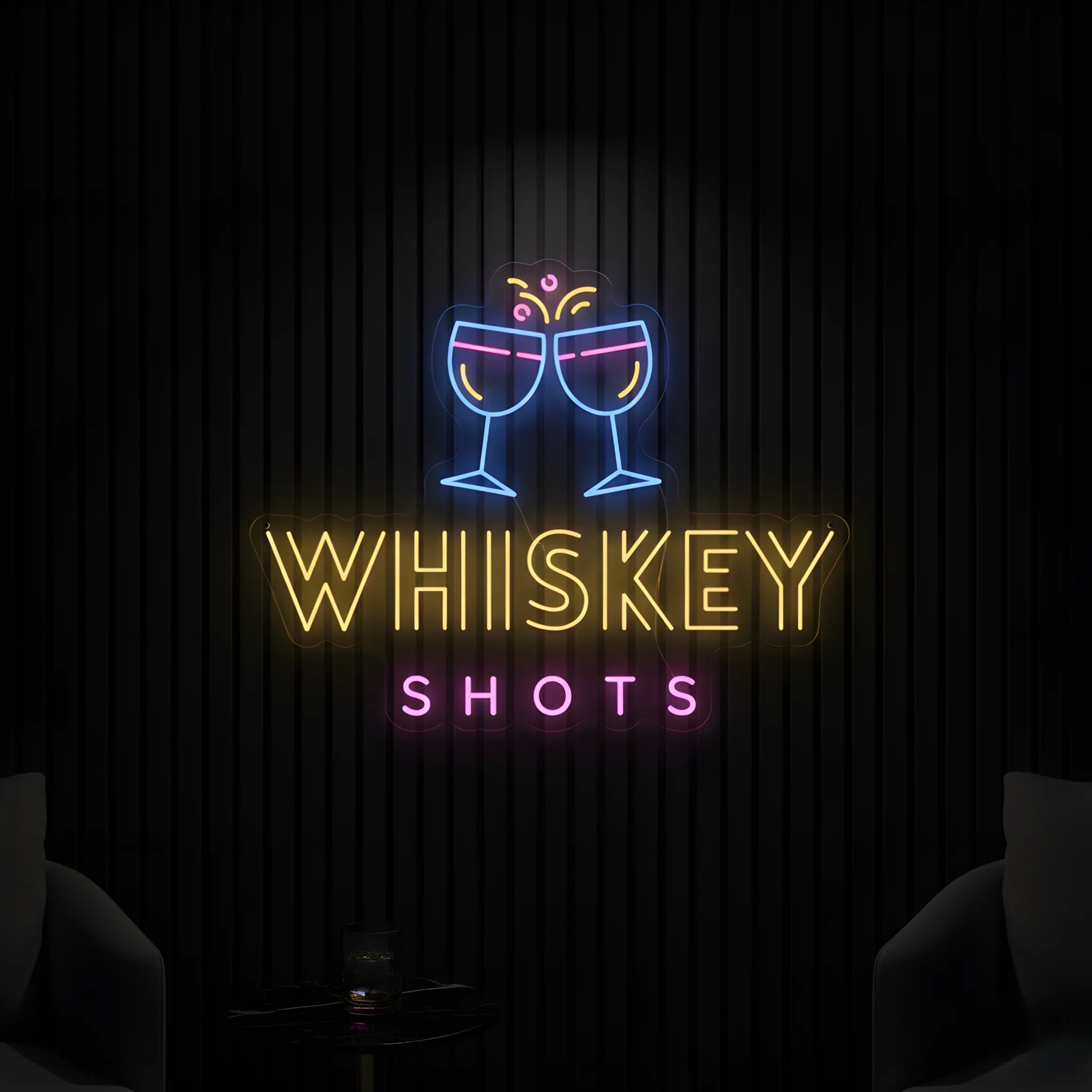 Whiskey Shots Neon Sign