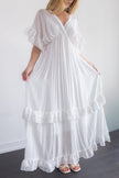 Flowy Maxi Dress with Ruffles Details