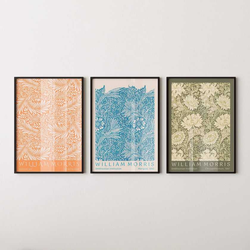William Morris Art Nouveau Poster Set: Museum Exhibition Prints