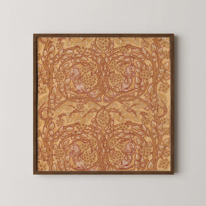 William Morris Bramble & Squirrels Art Print: Vintage Botanical Pattern (1x1)