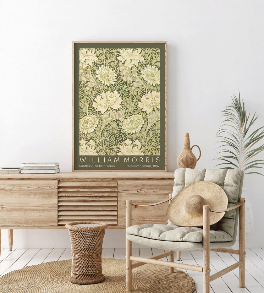 William Morris Chrysanthemum Print: Vintage Botanical Art