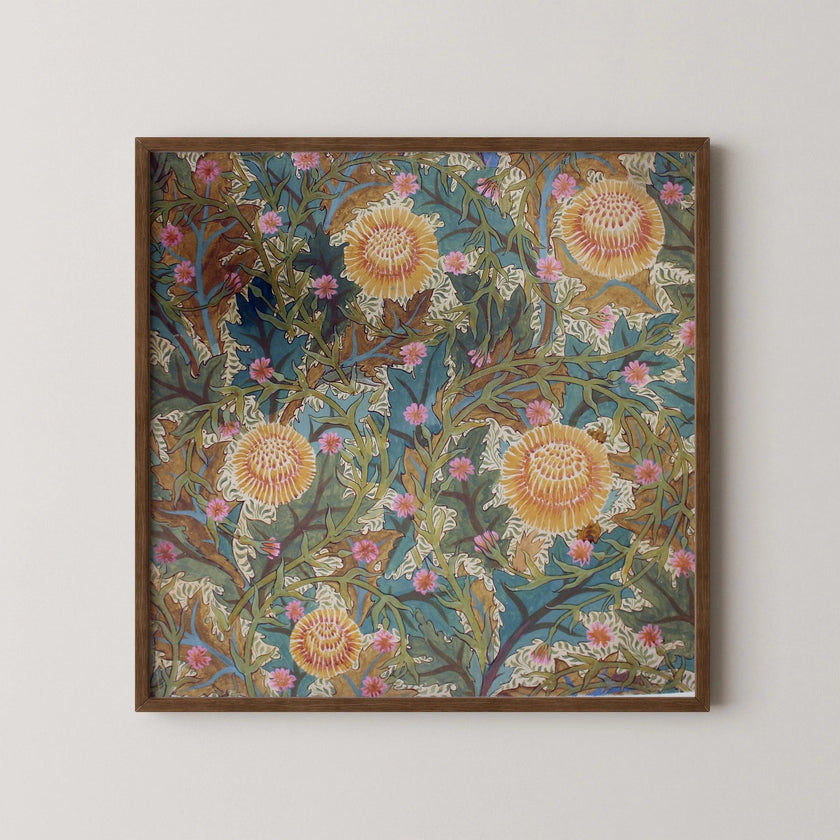 William Morris Chrysanthemum Print: Vintage Botanical Art, Framed or Unframed