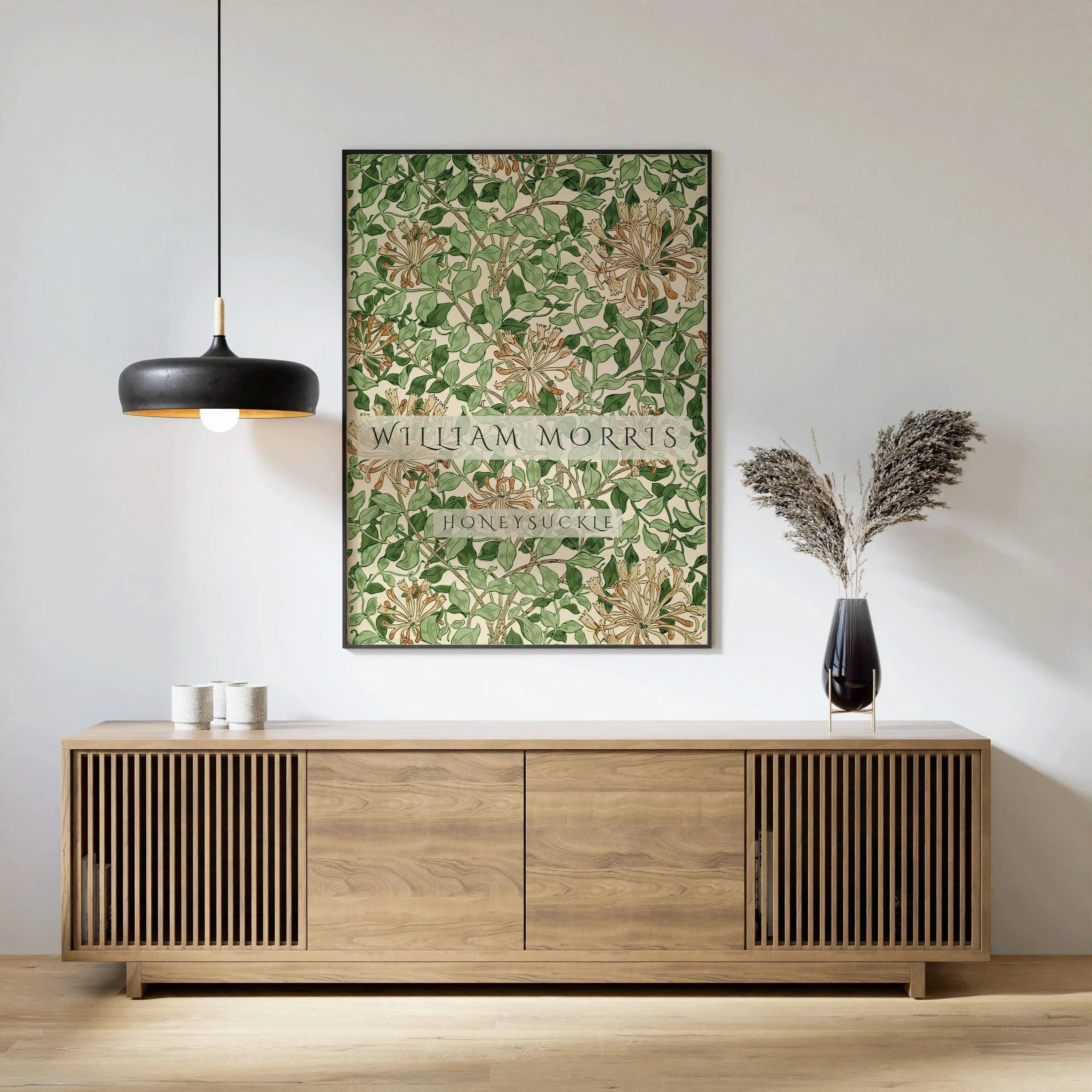 William Morris - Honeysuckle Green PRINT | Vintage Botanical Pattern Poster (available handframed or unframed)