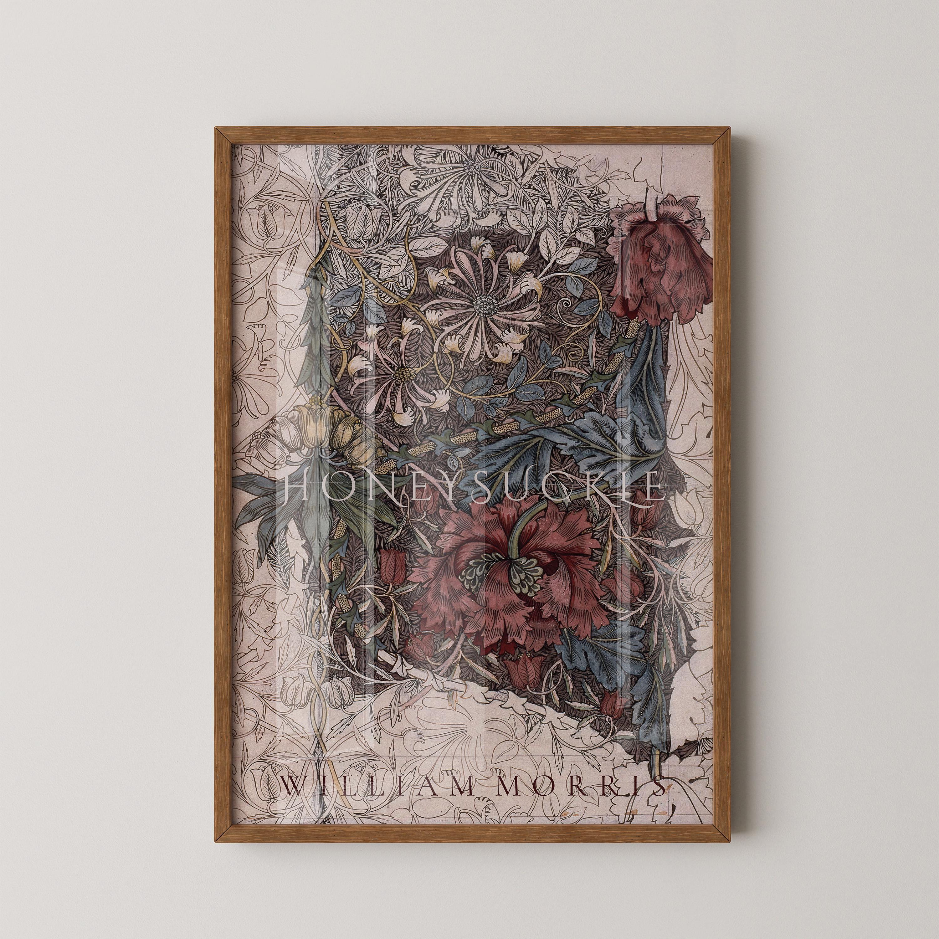William Morris Honeysuckle Print: Vintage Botanical Art