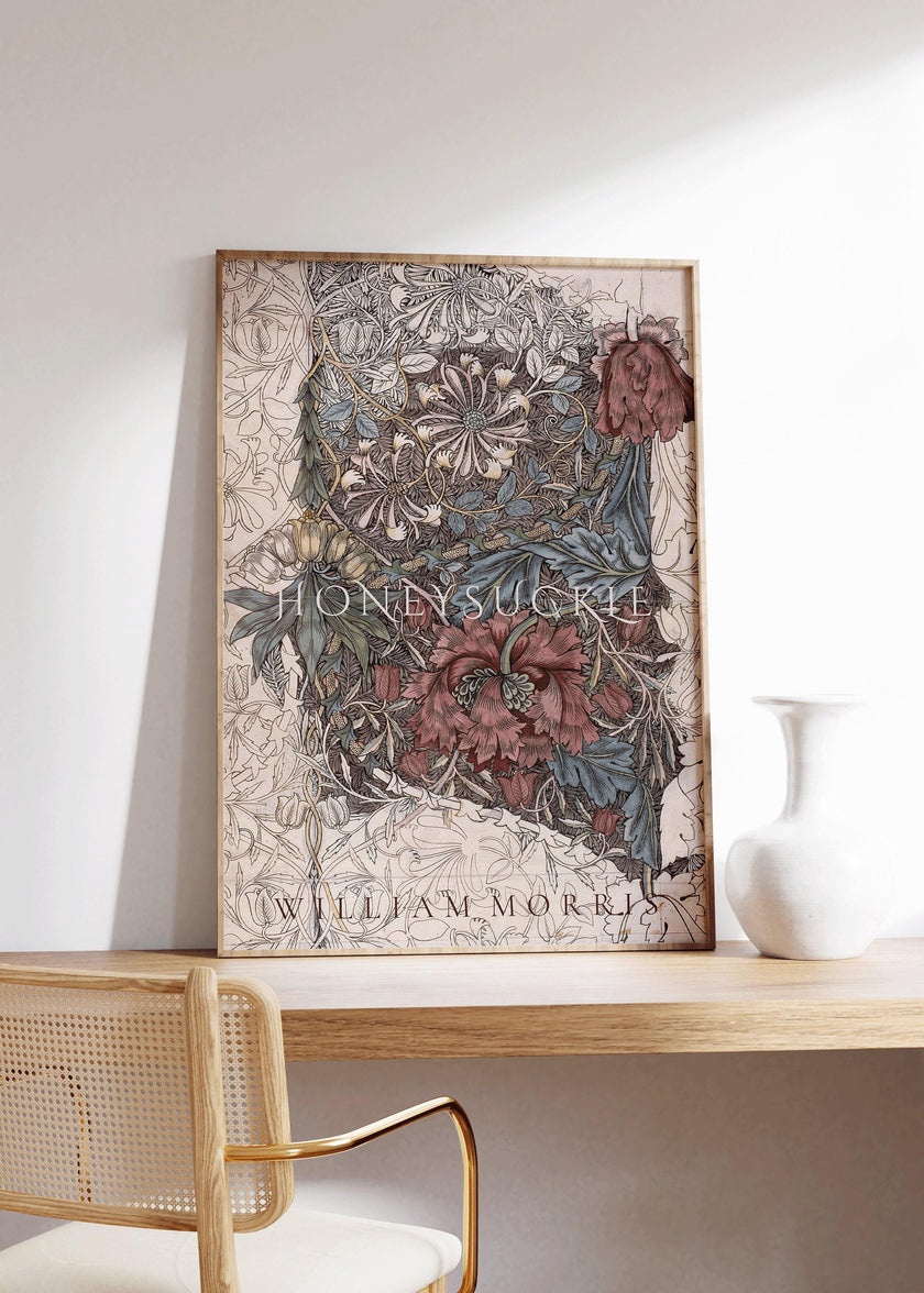 William Morris Honeysuckle Print: Vintage Botanical Art