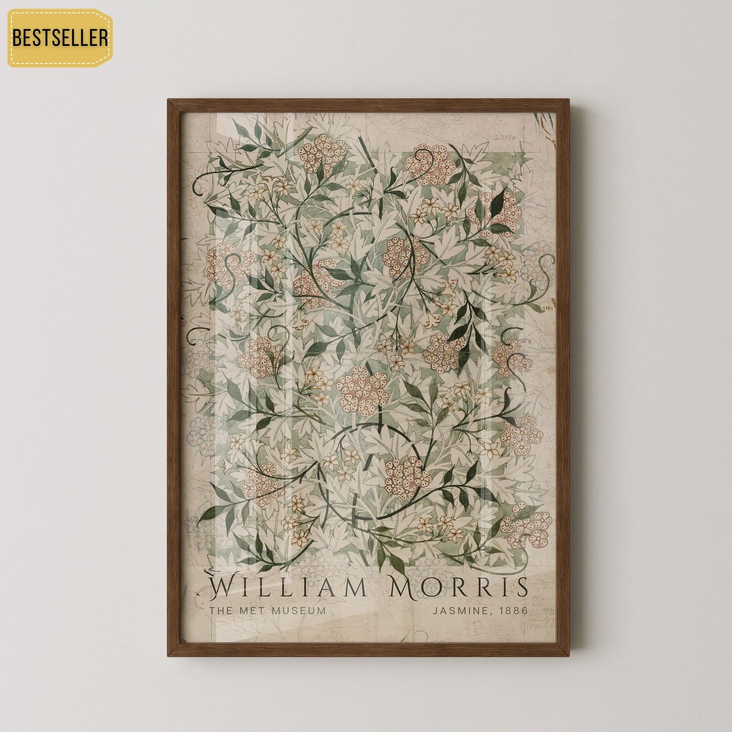 William Morris Jasmine Print: Vintage Botanical Art, Giclee Fine Art