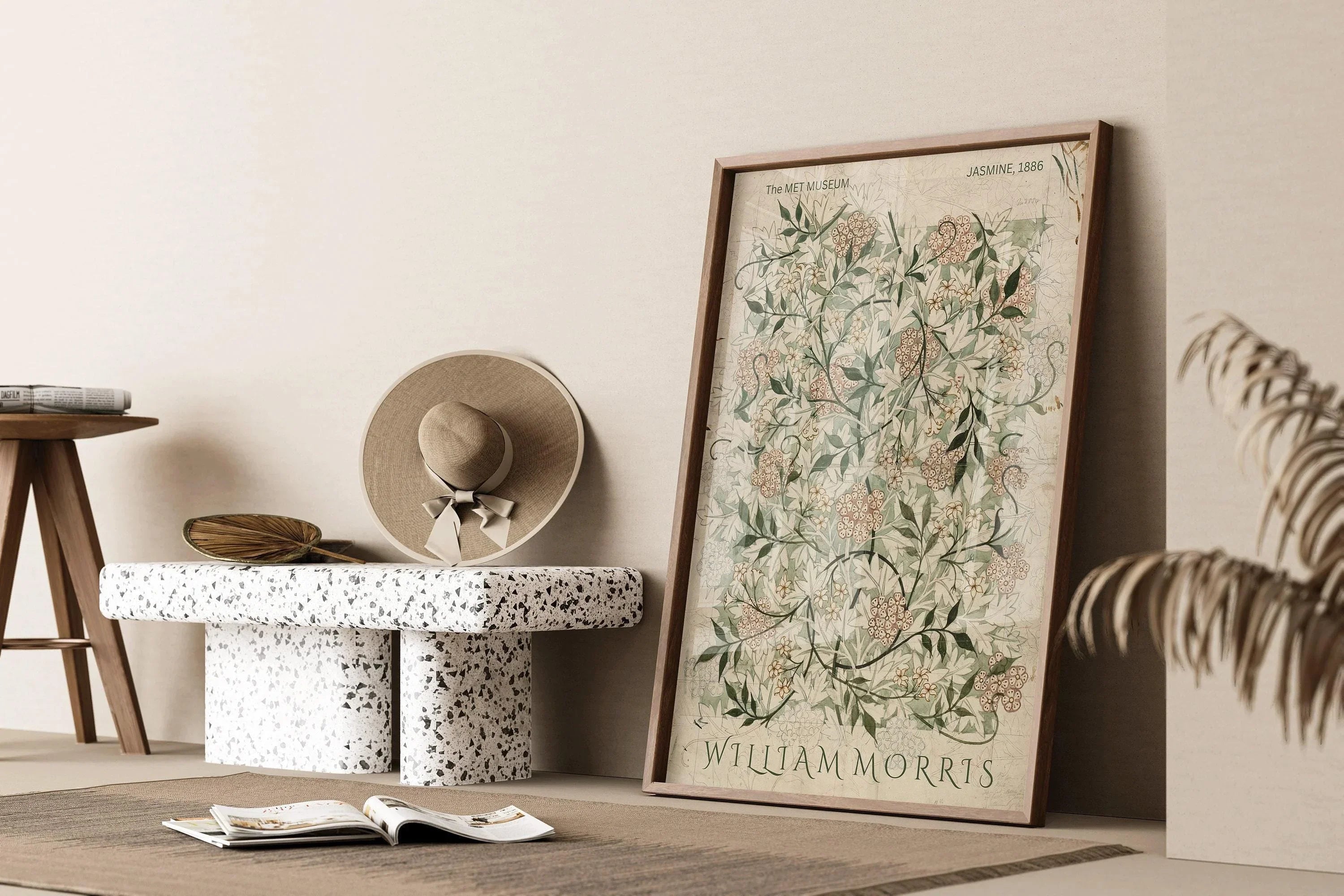 William Morris Jasmine Print: Vintage Botanical Art, Giclee Fine Art