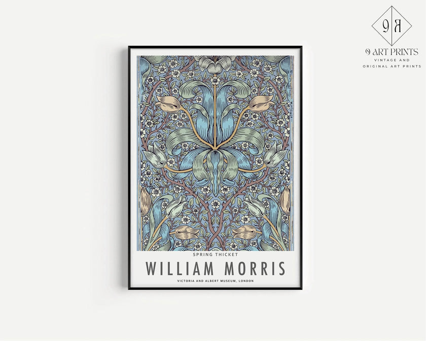 William Morris Prints: Botanical Art, Spring Thicket & Lily (Framed)