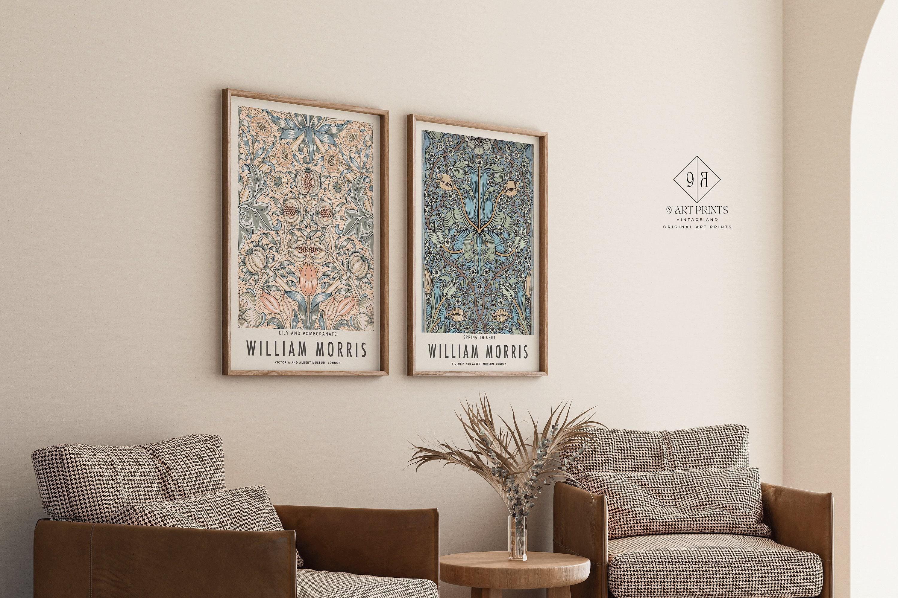 William Morris Prints: Botanical Art, Spring Thicket & Lily (Framed)