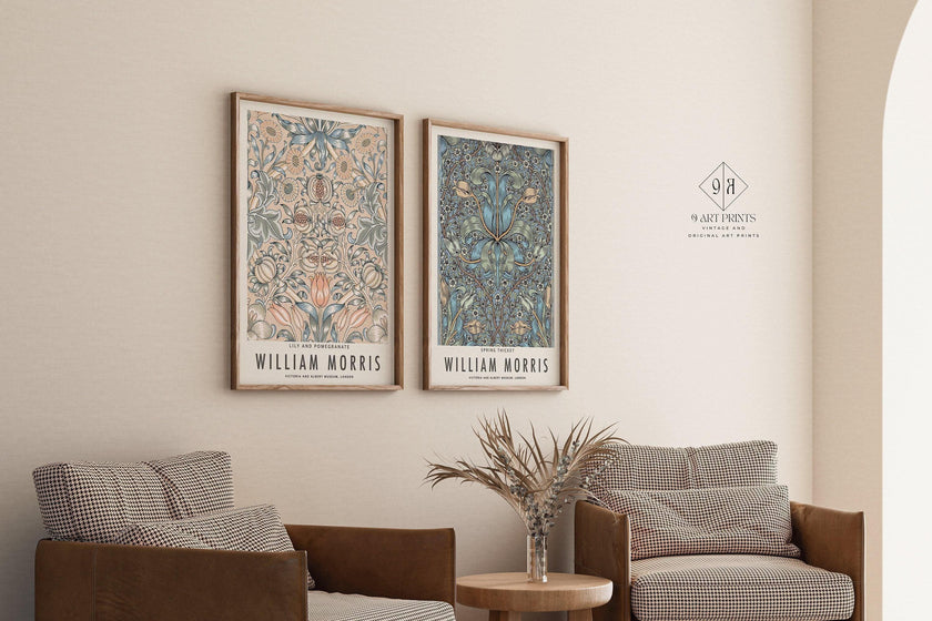 William Morris Prints: Botanical Art, Spring Thicket & Lily (Framed)