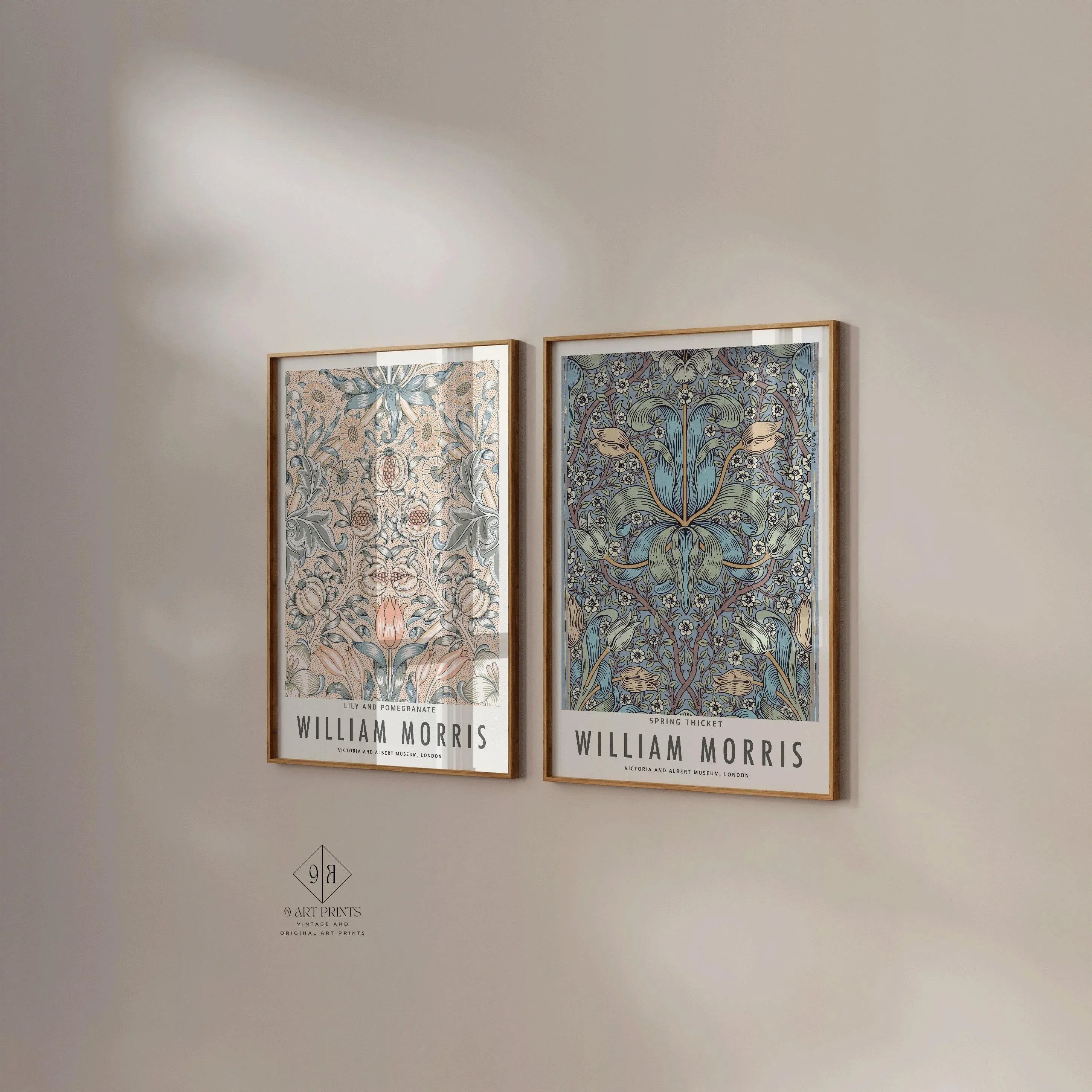 William Morris Prints: Botanical Art, Spring Thicket & Lily (Framed)