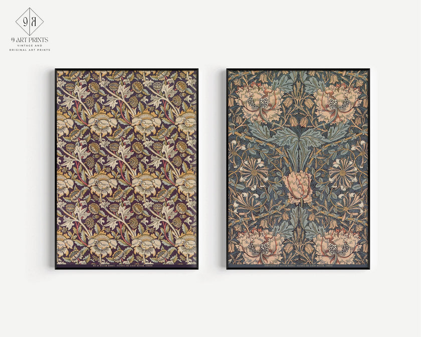 William Morris Prints: Vintage Botanical Art Duo, Framed Option