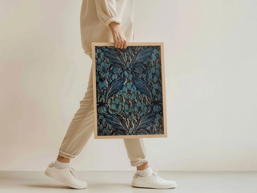 William Morris Swirling Leaf Print: Vintage Botanical Art (Framed Available)