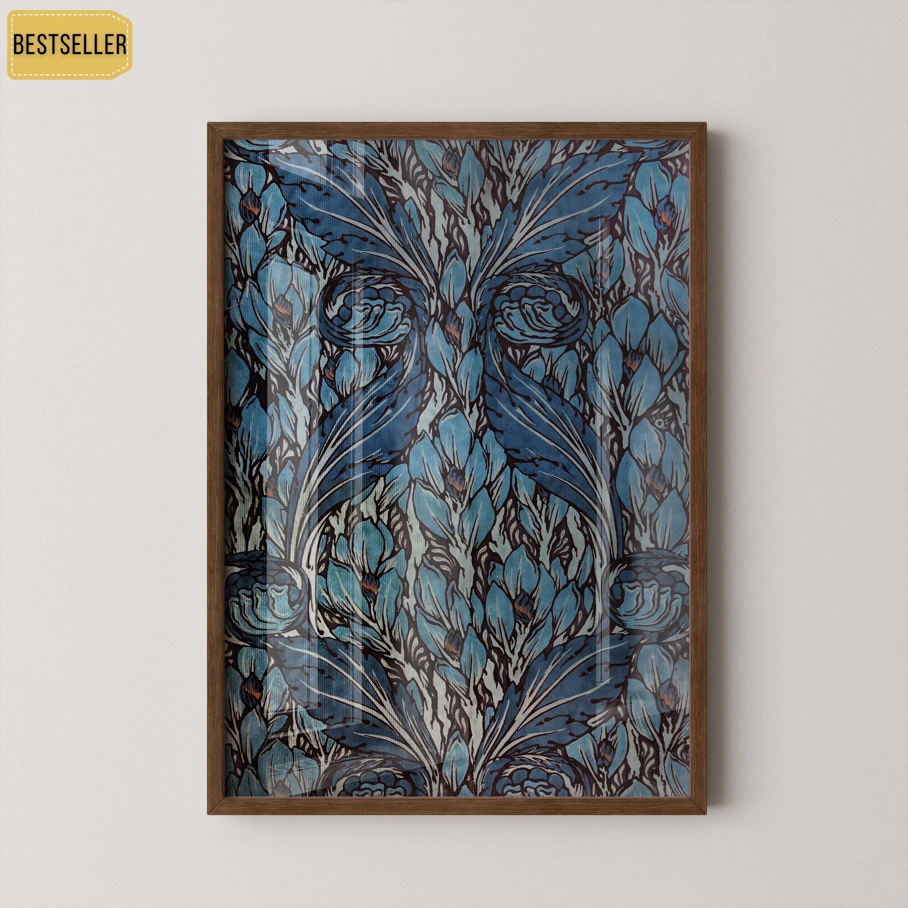 William Morris Swirling Leaf Print: Vintage Botanical Art (Framed Available)