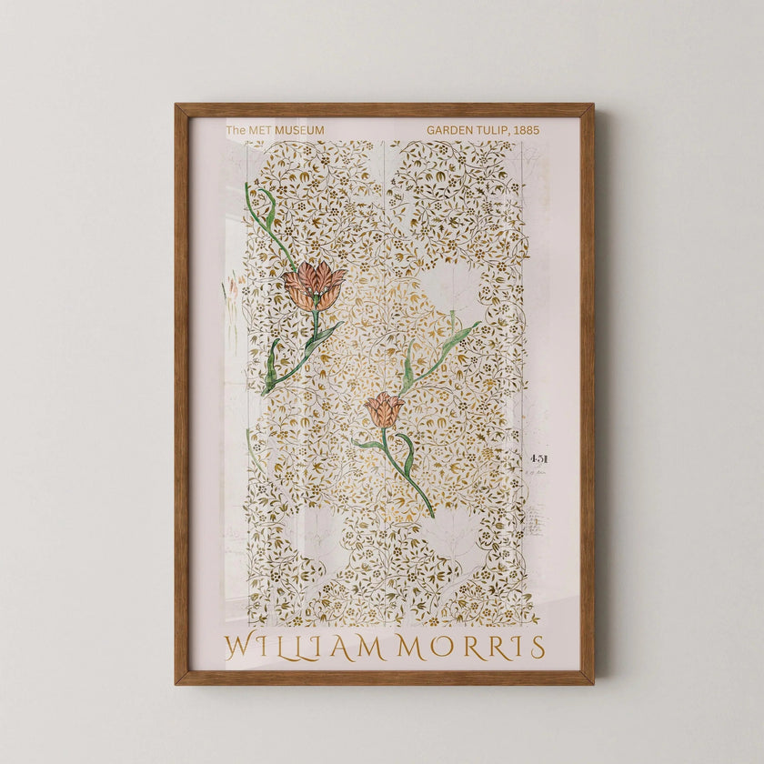 William Morris Tulip Print: Vintage Botanical Art, Giclee Fine Art