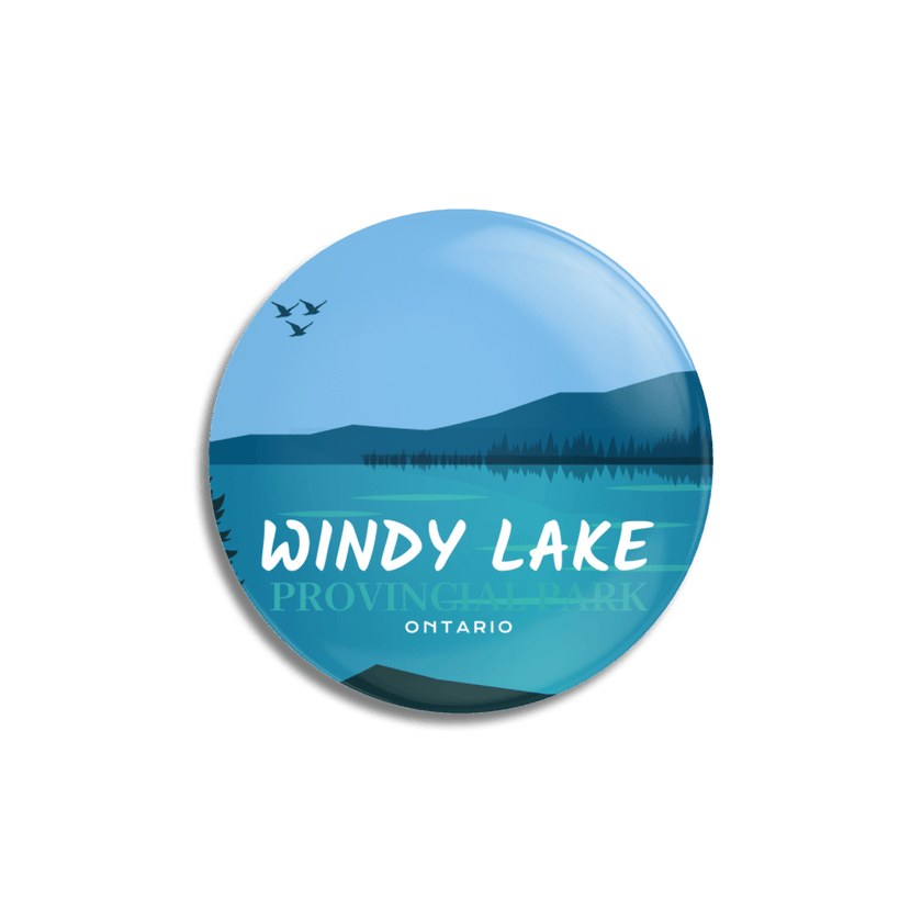 Windy Lake Provincial Park of Ontario Pinback Button, Canada Parks