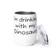 Chickasaurous Battle Wine tumbler