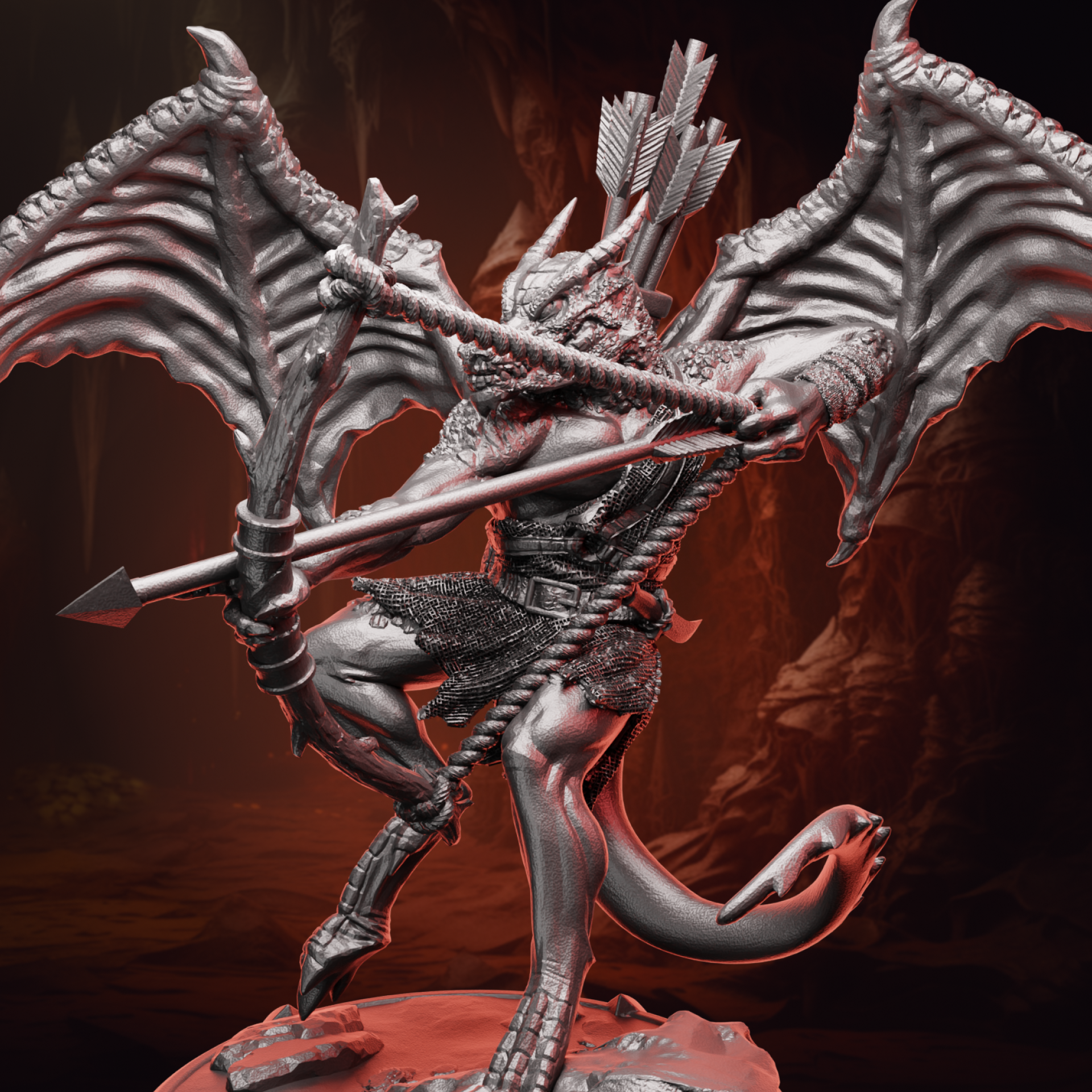 Winged Kobold Archer | Bow & Arrow | Medium (1in base) | 5e