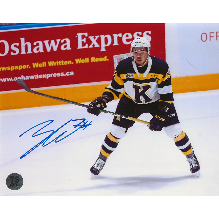 Zayde Wisdom Autographed Kingston Frontenacs Head-Up 8x10 Photo