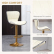 Maxi Counter Height Bar Stools Set of 2-Adjustable Height and Swivel Seat-White/Gold