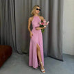 Women Fashion Halter Split Sleeveless Charming Slim Fit Dress