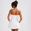 Women Fashion Tube Dress Summer Solid Color Backless Slim Short Party Dress