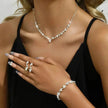 Women Jewelry Set Necklace Bracelet Earring Three Piece Silver Set