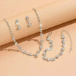 Women Jewelry Set Necklace Bracelet Earring Three Piece Silver Set