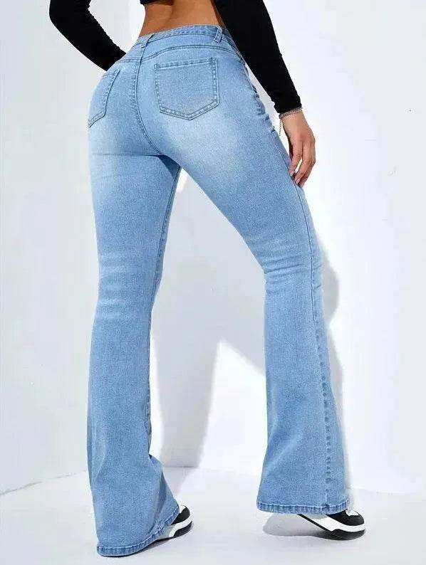 Women's Fashion Casual High Waist Slim-fit Stretch Jeans Pant Trousers