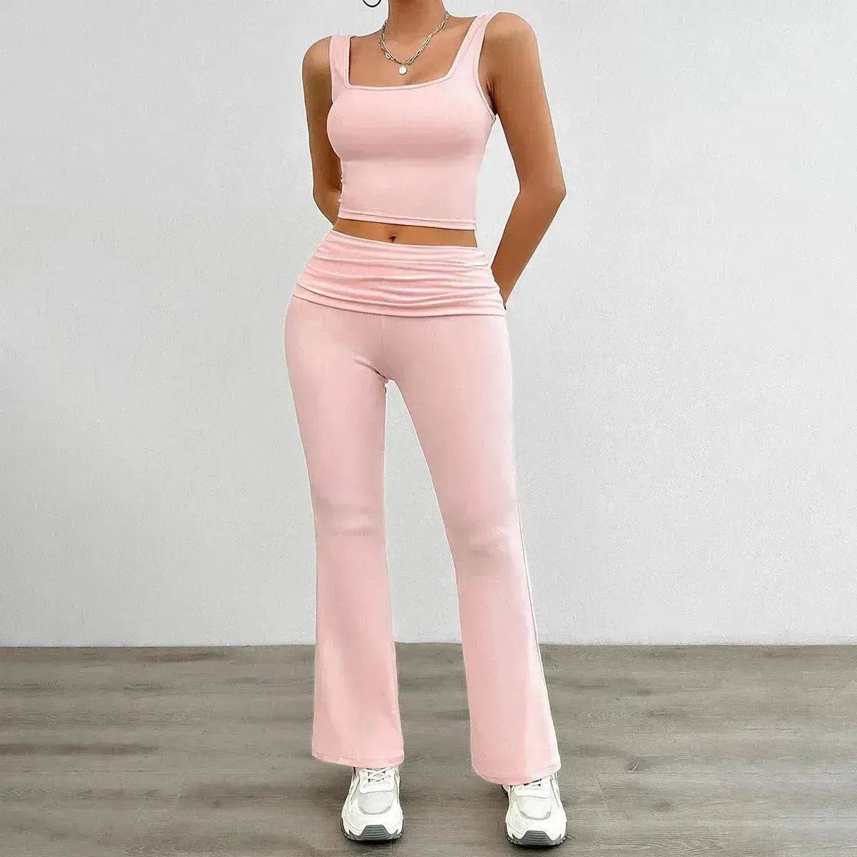 Women's Fashion Casual Solid Color Vest Body-hugging Suit
