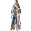 Women's Loose Printed Two-Piece Set – Top & Pants | Blue