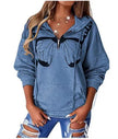 Women's Fashion Patchwork Print Hooded Loose Sweatshirt
