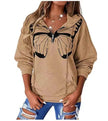 Women's Fashion Patchwork Print Hooded Loose Sweatshirt