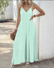 Women's Fashion Suspenders V-neck Loose Jumpsuit