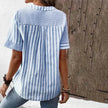 Women's Fashion V-neck Asymmetric Stripes Patchwork Top