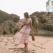 Women's Flowers Printed Dress Bohemian Irregular Beach Clothes