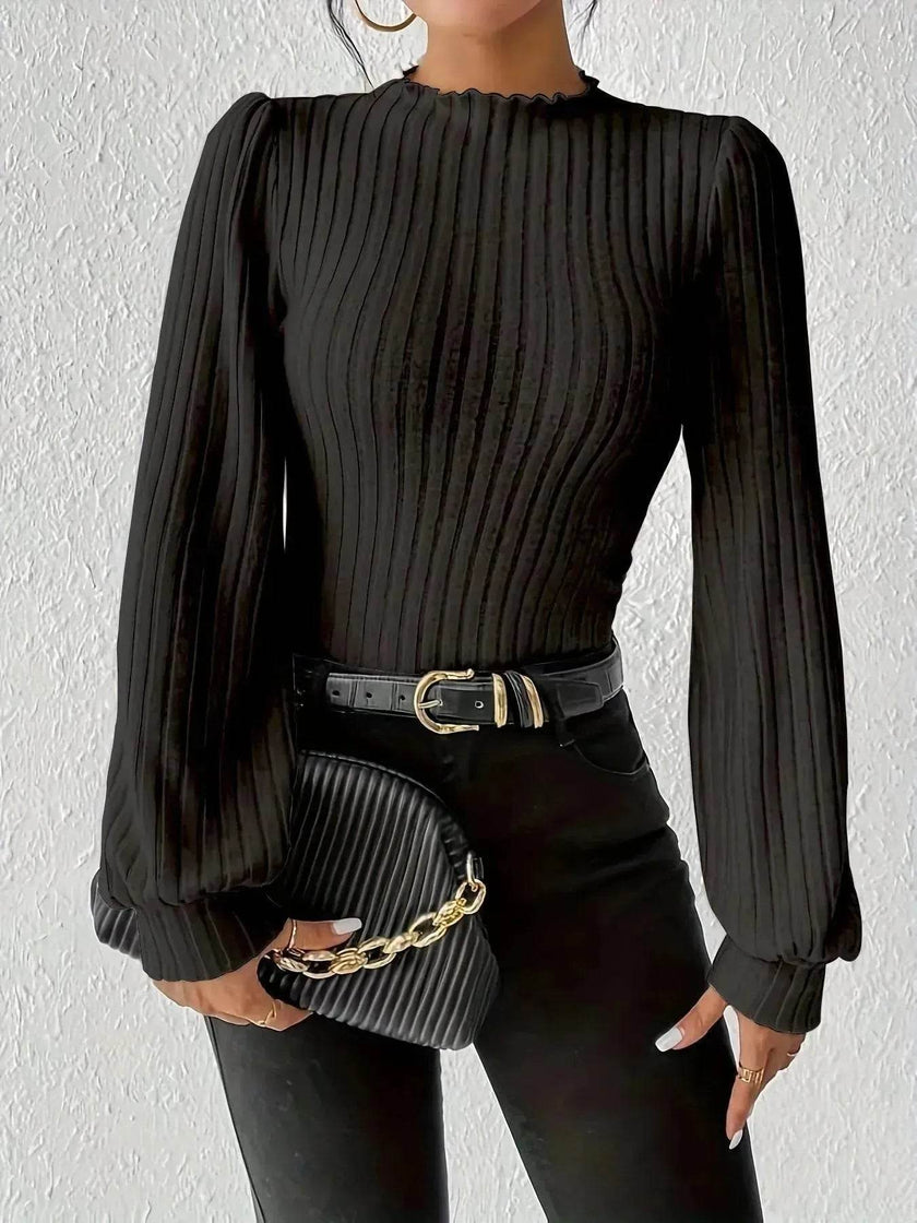 Women's French-style Long-sleeved Knitted Jumpsuit Top