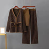 Women's Inverness V-neck Base Knitwear Wide-leg Trousers Three-piece Set