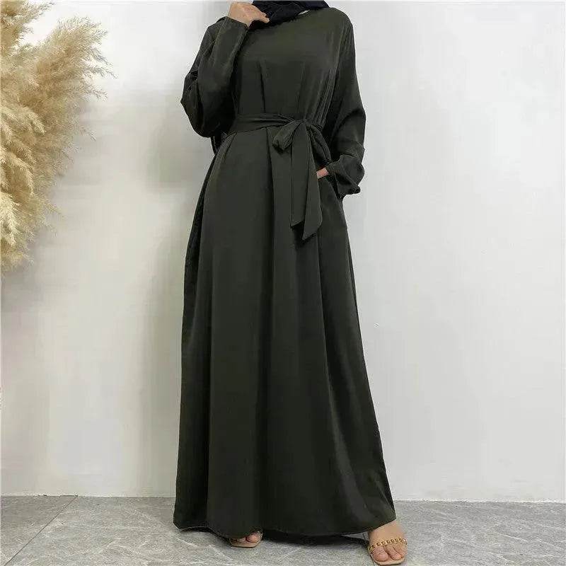 Women's Lace Up Pocket Arab  Dress