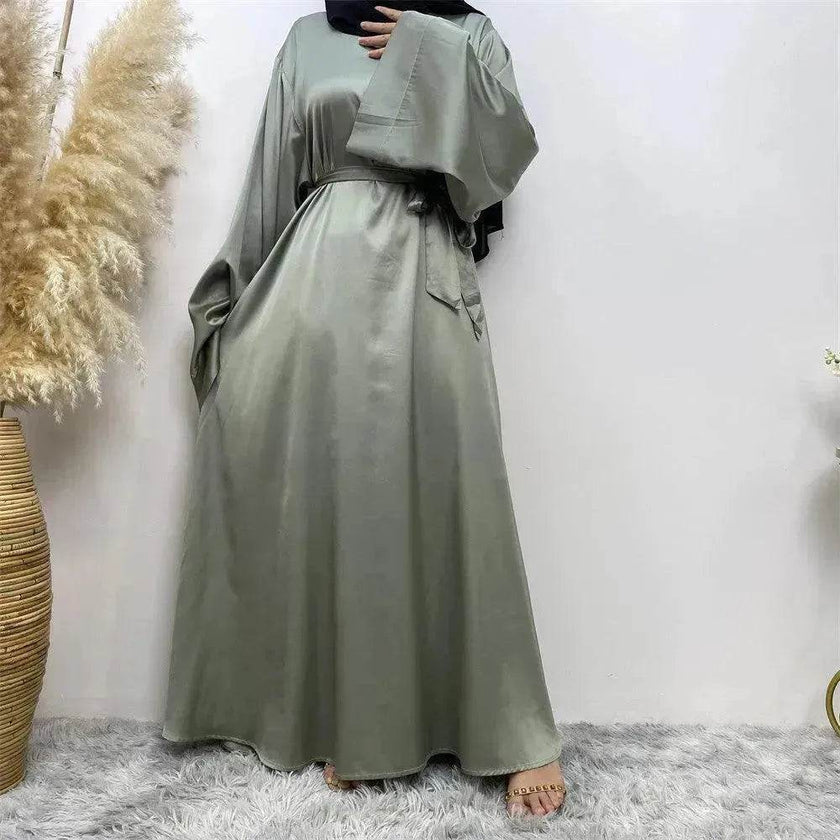 Women's Lace Up Satin Arab  Dress