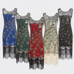 Women's Sequined Mesh Sleeveless Peacock Dress