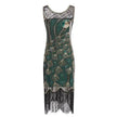 Women's Sequined Mesh Sleeveless Peacock Dress