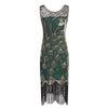 Women's Sequined Mesh Sleeveless Peacock Dress