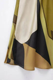 Women's Silk Satin Texture Printing Midi  Dress