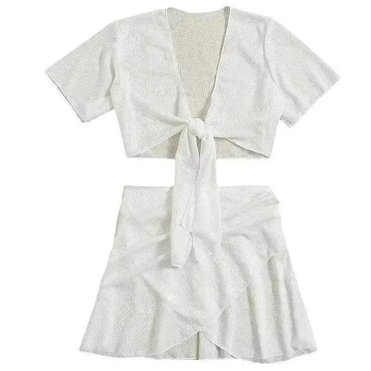 Women's Solid Color Two-piece Swimsuit Sun-proof Beach Dress