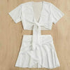Women's Solid Color Two-piece Swimsuit Sun-proof Beach Dress
