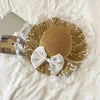 Women's Straw Sun Hat with Bow – Foldable Wide Brim Beach Hat (Khaki & Beige)